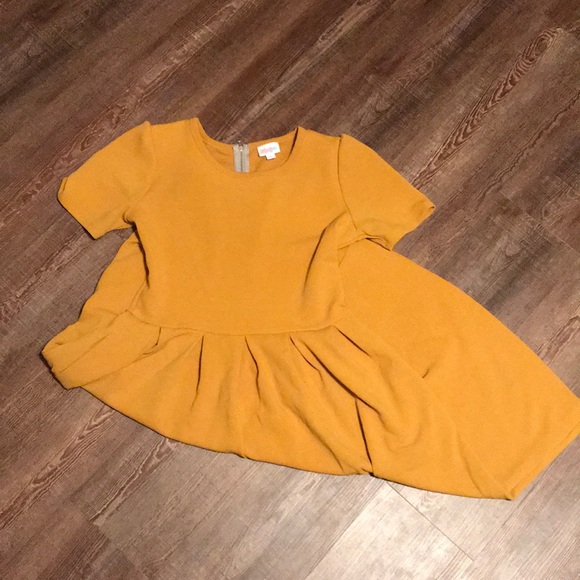 LuLaRoe Dresses & Skirts - Solid Mustard Yellow Lularoe Amelia Dress